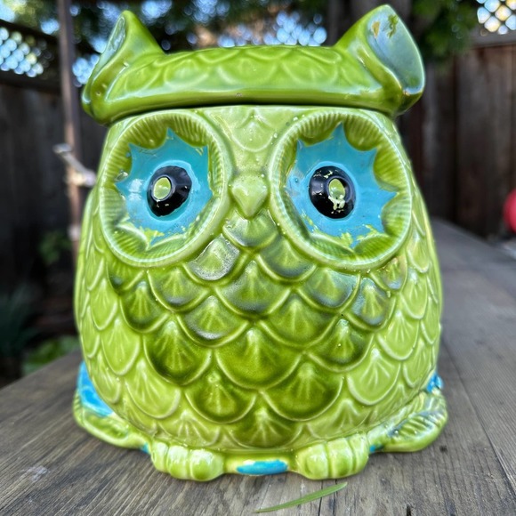 Vintage Other - VINTAGE owl Mid-Century Modern Cookie Jar/ Ceramic 1970's